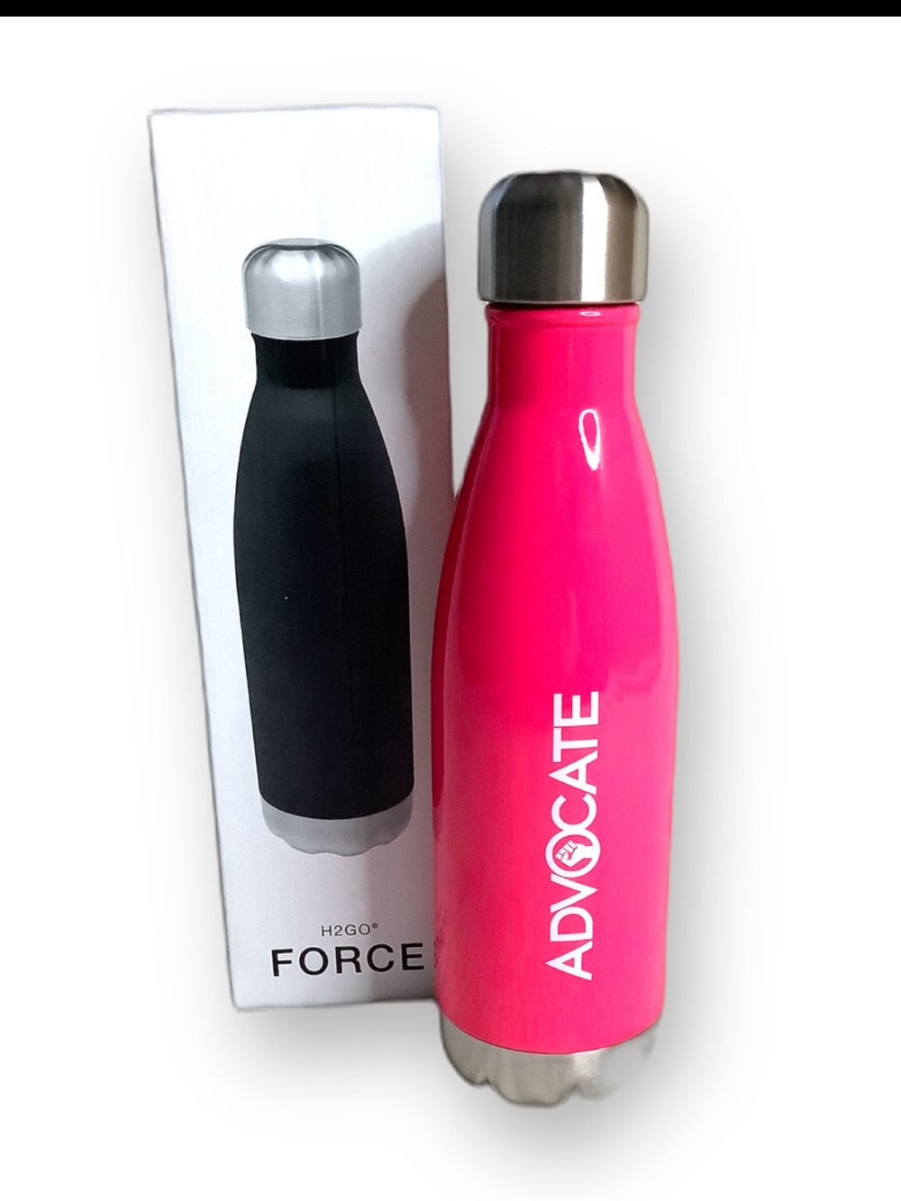 H2Go Force Advocate 17oz Hot Pink Insulated Stainless Steel Bottle NIB